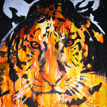 Pittura intitolato "Tigre" da S'Lody, Opera d'arte originale, Acrilico