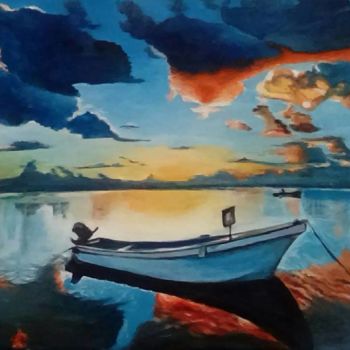 Peinture intitulée ""Bateau"" par Aleksandra Mizula, Œuvre d'art originale, Acrylique