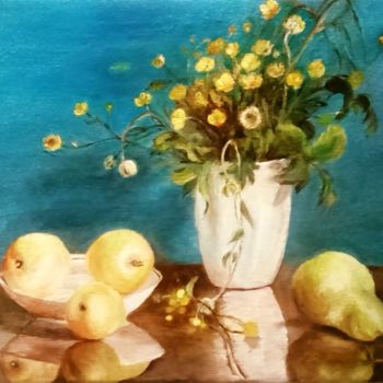 Painting titled ""Marigolds"" by Aleksandra Mizula, Original Artwork, Acrylic