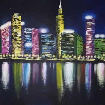 Pittura intitolato "City" da Aleksandra Mizula, Opera d'arte originale, Acrilico