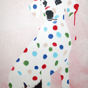 Painting titled "Damien's Dotty, Spo…" by Sly Art, Original Artwork, Acrylic