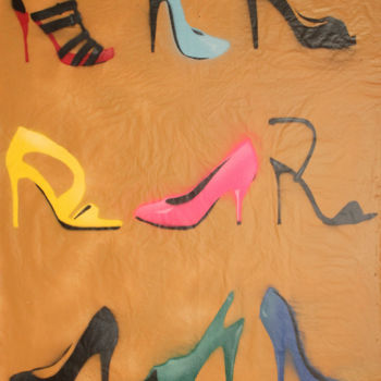 Malerei mit dem Titel "Sly Heels (on the D…" von Sly Art, Original-Kunstwerk, Acryl