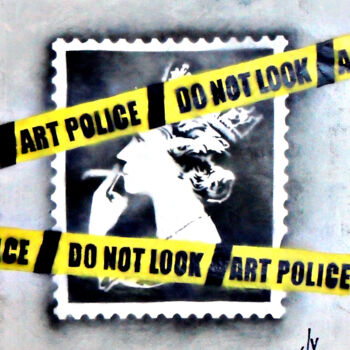 Pittura intitolato "Art Police (on the…" da Sly Art, Opera d'arte originale, Acrilico