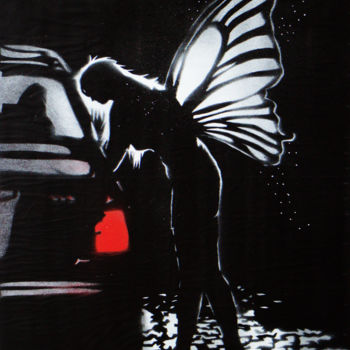 Painting titled "Street Fairy 1 (on…" by Sly Art, Original Artwork, Acrylic