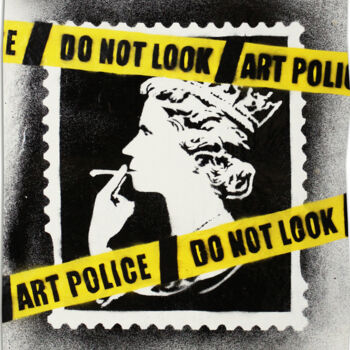 Painting titled "Art Police (on canv…" by Sly Art, Original Artwork, Spray paint Mounted on Wood Stretcher frame