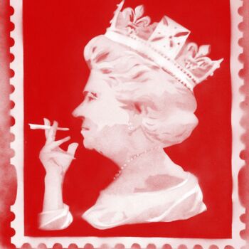 Painting titled "Spliff Queen (red o…" by Sly Art, Original Artwork, Spray paint