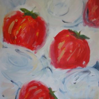 Painting titled "Strawberries and cr…" by Smack, Original Artwork