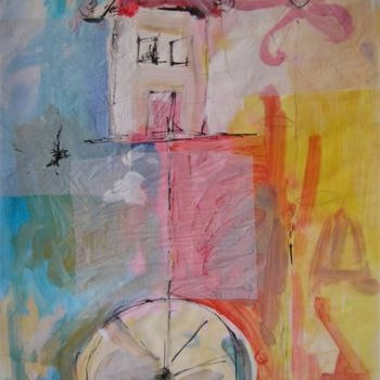 Ζωγραφική με τίτλο "House ona wheel" από Smack, Αυθεντικά έργα τέχνης