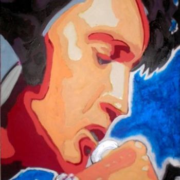 Painting titled "Elvis on Stage" by Smconcept, Original Artwork, Oil