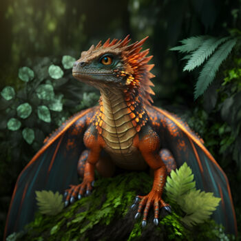 Digital Arts titled "Red Dragon" by Sm Design, Original Artwork, AI generated image