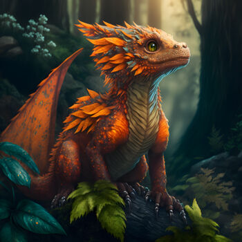 Digital Arts titled "Red Dragon 8" by Sm Design, Original Artwork, AI generated image