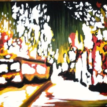 Painting titled "London Lights 2" by Cristina Smeraglia (Khristyn), Original Artwork, Acrylic