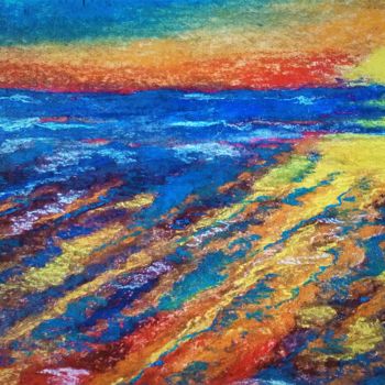 Painting titled "Sunset" by Benny Smet, Original Artwork, Pastel