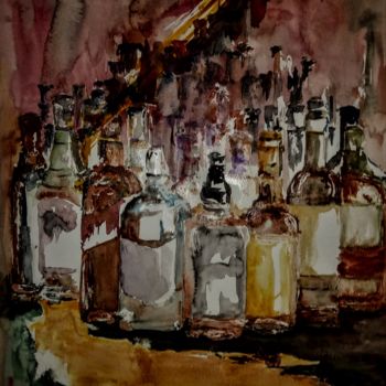 Malerei mit dem Titel "Well I've been up t…" von Benny Smet, Original-Kunstwerk, Aquarell