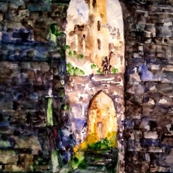 Painting titled "Crusader..." by Benny Smet, Original Artwork, Watercolor