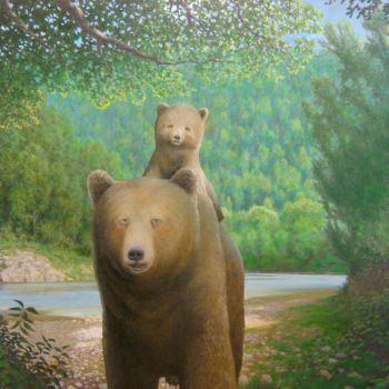 Картина под названием "Мама." - Sergey Mikheev, Подлинное произведение искусства, Масло Установлен на Деревянная рама для но…