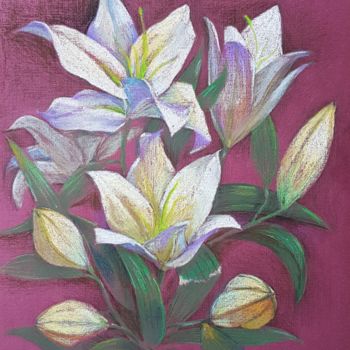 Malerei mit dem Titel "Lilly" von Irina Smirnova, Original-Kunstwerk, Pastell