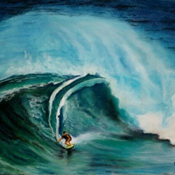 Pittura intitolato "Teasing the Waves..…" da Smita Srivastav, Opera d'arte originale, Pastello