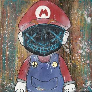 Painting titled "Mario" by Smockingart, Original Artwork, Acrylic