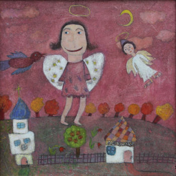 Pintura intitulada "Маринчин ангел" por Victoria Smurova, Obras de arte originais, Óleo