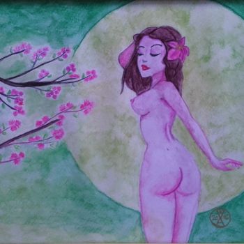 Рисунок под названием "Rose" - Valérie La Clarté, Подлинное произведение искусства, Карандаш