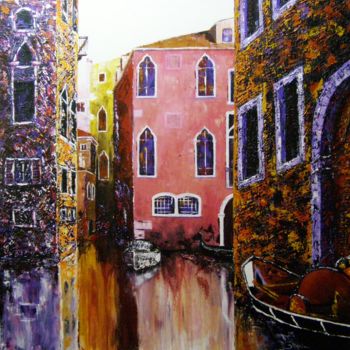 Pintura intitulada "Venise" por Smyriam, Obras de arte originais, Acrílico Montado em Armação em madeira