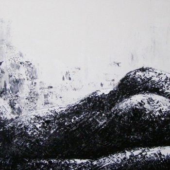 Pintura intitulada "Nu blanc noir" por Smyriam, Obras de arte originais, Acrílico Montado em Armação em madeira
