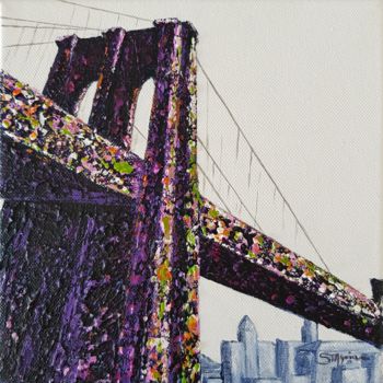 "Brooklyn Bridge" başlıklı Tablo Smyriam tarafından, Orijinal sanat, Akrilik Ahşap Sedye çerçevesi üzerine monte edilmiş