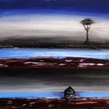 Painting titled "Nocturne" by Souad Natech, Original Artwork