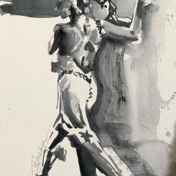 Peinture intitulée "Tango 1" par Snegana Melnyk, Œuvre d'art originale, Aquarelle