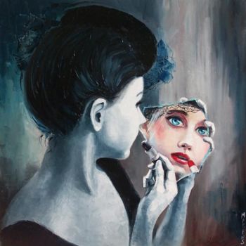 Painting titled "Зеркальный взгляд" by Martens, Original Artwork