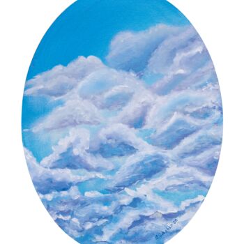 Painting titled "The clouds" by Svetlana Snezhko, Original Artwork, Oil