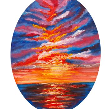 Peinture intitulée "Sunset" par Svetlana Snezhko, Œuvre d'art originale, Huile