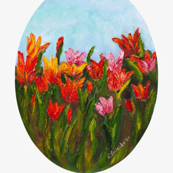 Peinture intitulée "Tulips" par Svetlana Snezhko, Œuvre d'art originale, Huile