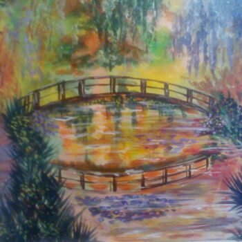 Картина под названием "Monet's garden" - Snlohan, Подлинное произведение искусства, Акрил