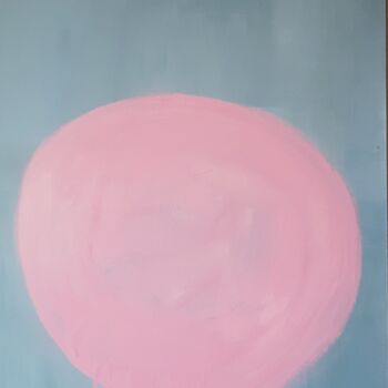 Painting titled "Pink sun" by Natalia Sintsova, Original Artwork, Acrylic Mounted on Wood Stretcher frame