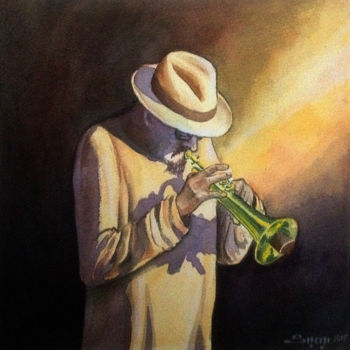 제목이 "Jerry Gonzalez"인 미술작품 Snop로, 원작, 수채화