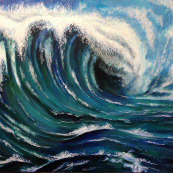 Peinture intitulée "Une vague bleue" par Snop, Œuvre d'art originale, Acrylique