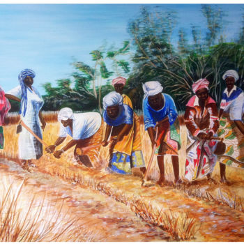 Peinture intitulée "Femmes au champ, Ma…" par Snop, Œuvre d'art originale, Acrylique