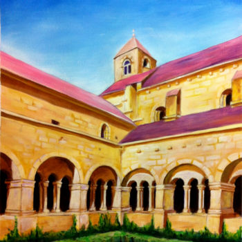 Painting titled "Abbaye de Sénanque" by Snop, Original Artwork, Acrylic