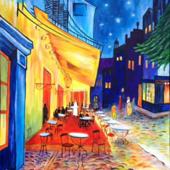 Painting titled "Bar de nuit" by Snop, Original Artwork, Acrylic