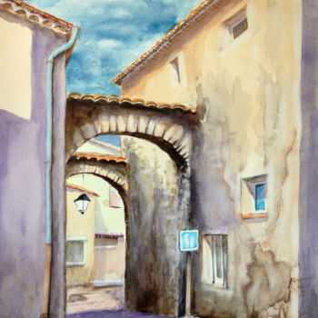 Pintura titulada "Androne à l'Escale" por Snop, Obra de arte original, Acuarela