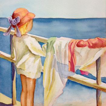 "Eva aux bains de mer" başlıklı Tablo Snop tarafından, Orijinal sanat, Suluboya