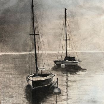 Painting titled "Boats" by Joanna Snopkowska, Original Artwork, Acrylic