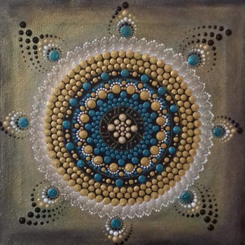 Pittura intitolato "Mandala 3D Pointill…" da Soart, Opera d'arte originale, Acrilico