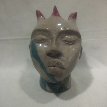 Sculpture titled "L'Implacable" by Sue, Original Artwork, Clay