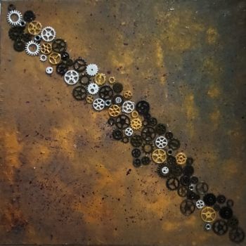 Peinture intitulée "metal gears" par Sobo, Œuvre d'art originale, Acrylique