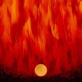 Painting titled "Sacred Fire of Crys…" by Socrates Geens, Original Artwork, Acrylic Mounted on Wood Stretcher frame
