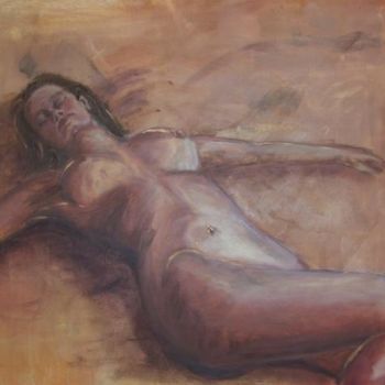 Pintura intitulada "sleeping woman" por Cj.Sodder, Obras de arte originais, Óleo