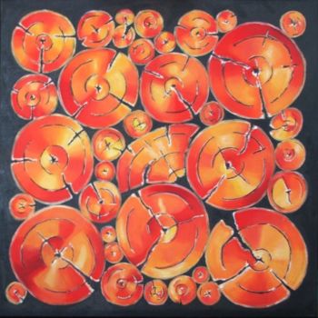 绘画 标题为“røde stammer” 由Cj.Sodder, 原创艺术品, 油